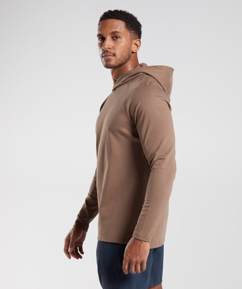 Gymshark Studio Férfi Kapucnis Pulóver Barna | HU-N-948