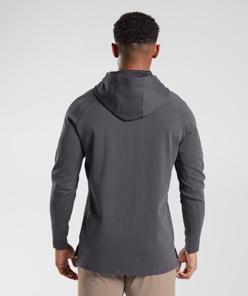 Gymshark Studio Férfi Kapucnis Pulóver Sötétszürke | HU-E-210