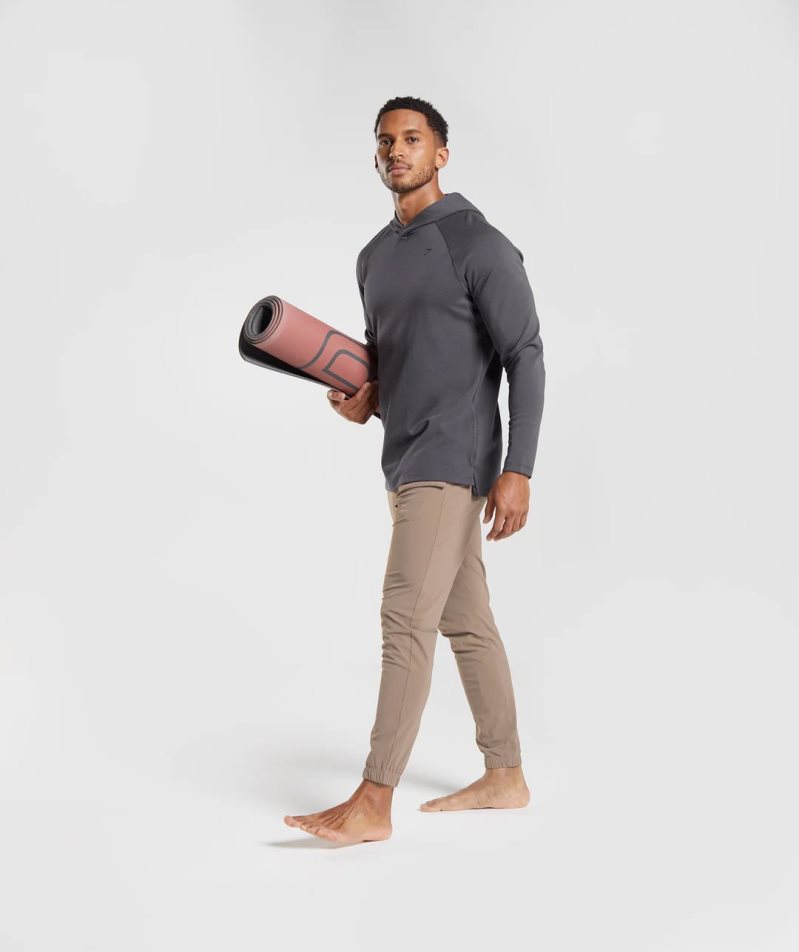 Gymshark Studio Férfi Kapucnis Pulóver Sötétszürke | HU-E-210