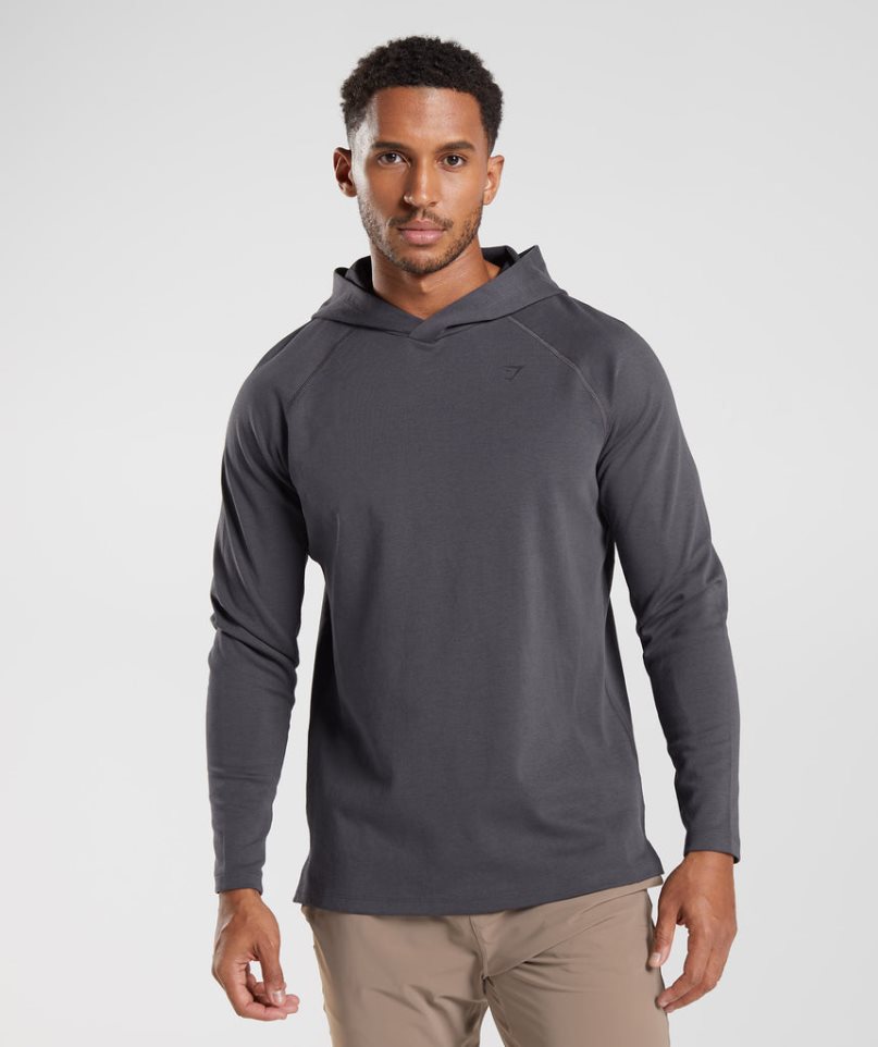 Gymshark Studio Férfi Kapucnis Pulóver Sötétszürke | HU-E-210