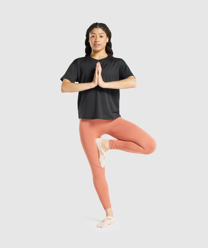 Gymshark Studio Női Póló Fekete | HU-P-801