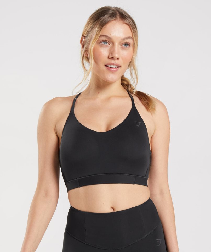 Gymshark Studio Női Sportmelltartó Fekete | HU-U-387