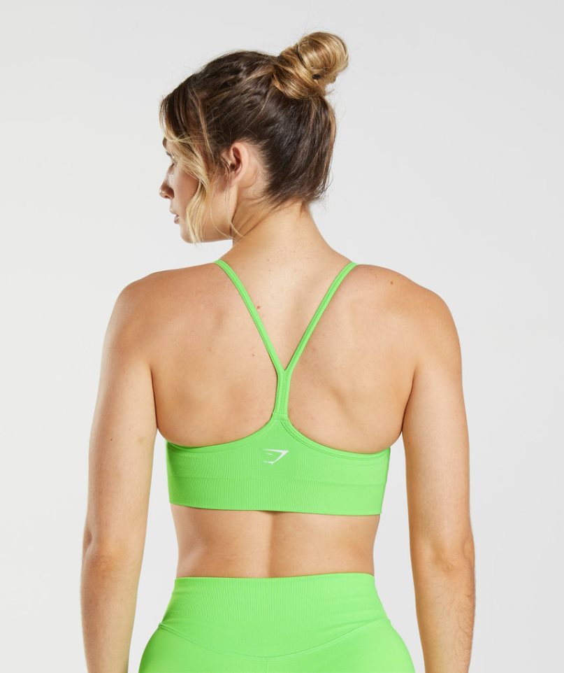 Gymshark Sweat Seamless Női Sportmelltartó Világos Zöld | HU-D-329