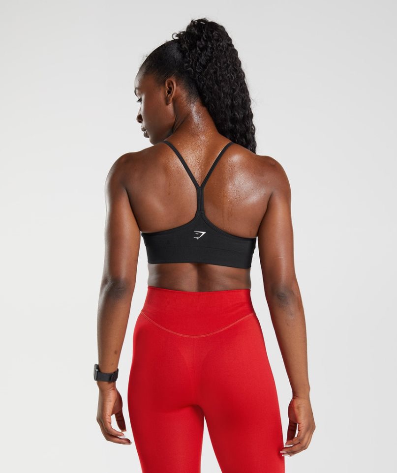 Gymshark Sweat Seamless Női Sportmelltartó Fekete | HU-H-302