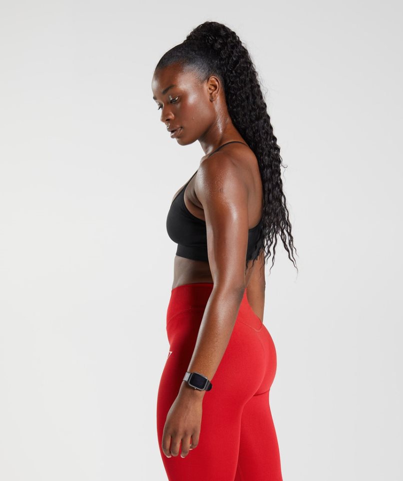 Gymshark Sweat Seamless Női Sportmelltartó Fekete | HU-H-302