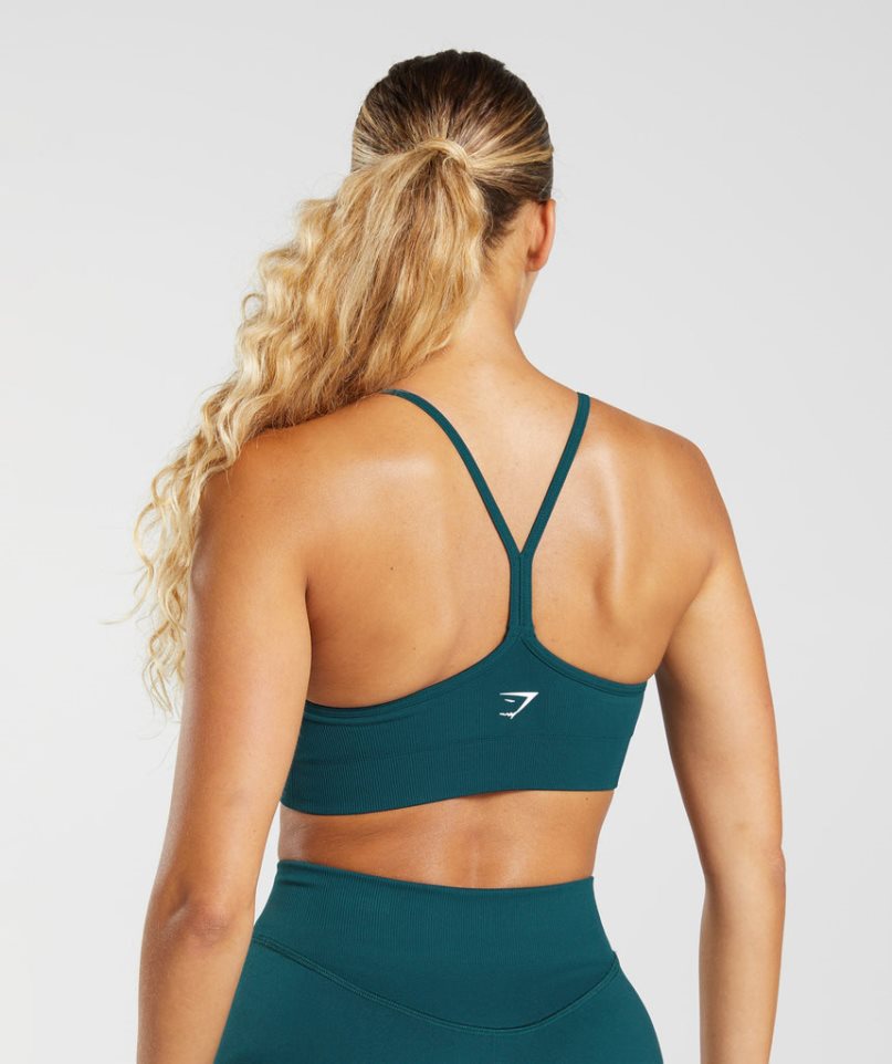 Gymshark Sweat Seamless Női Sportmelltartó Türkiz | HU-H-468