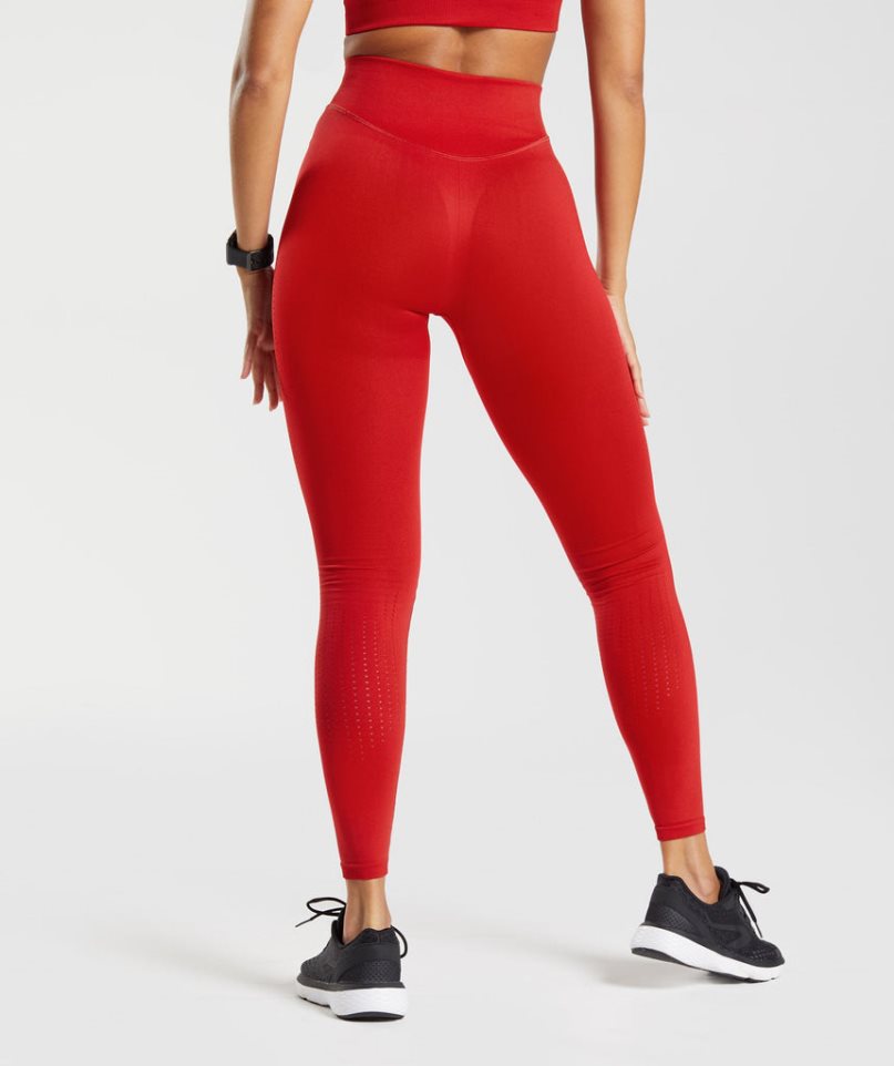Gymshark Sweat Seamless Sculpt Női Leggings Piros | HU-K-052