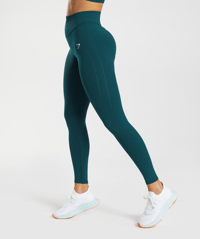 Gymshark Sweat Seamless Sculpt Női Leggings Türkiz | HU-X-517