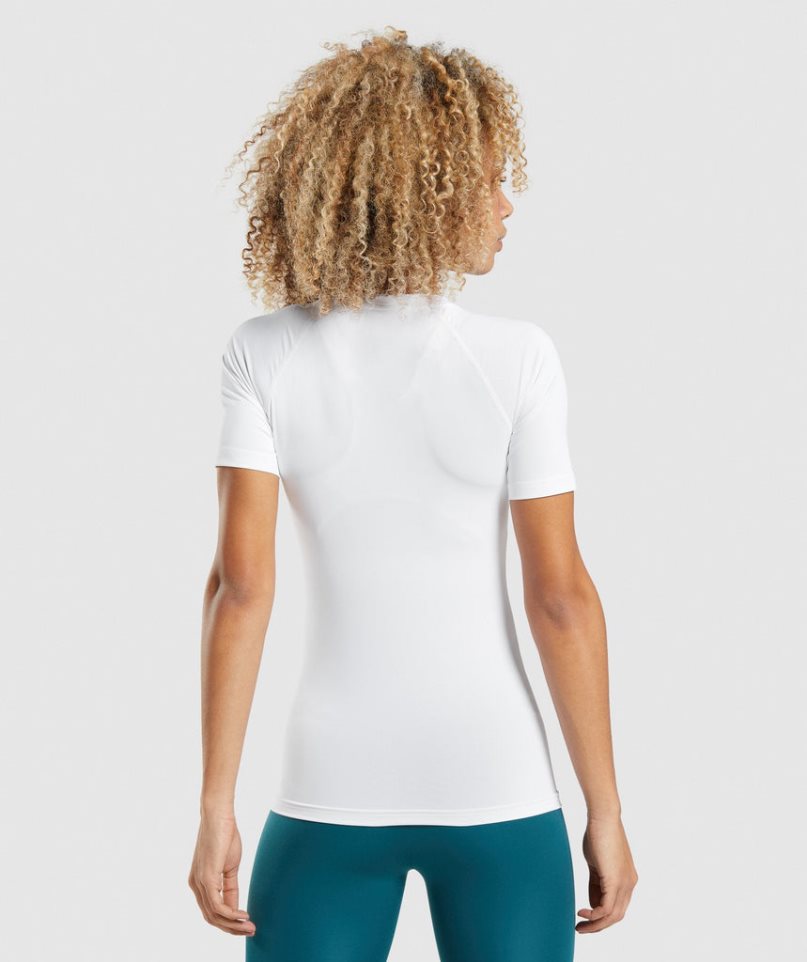 Gymshark Torna Baselayer Női Póló Fehér | HU-J-879