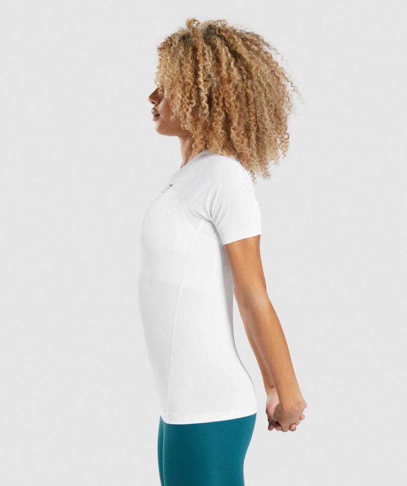 Gymshark Torna Baselayer Női Póló Fehér | HU-J-879