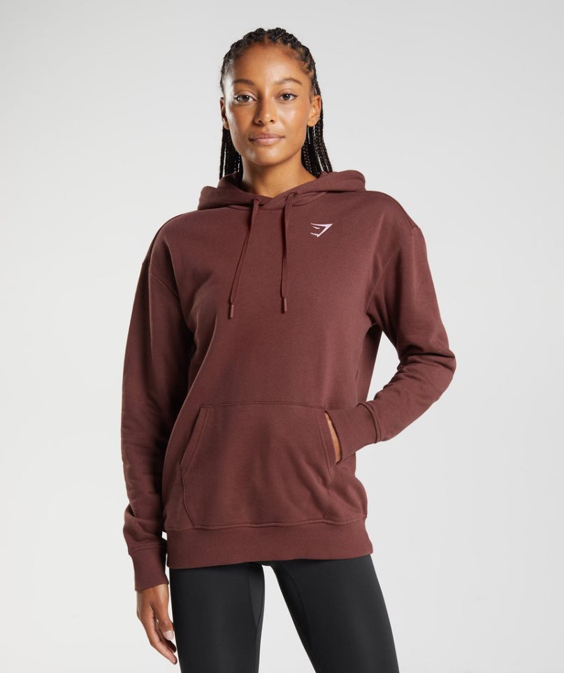 Gymshark Torna Boyfriend Női Kapucnis Pulóver Barna | HU-G-072
