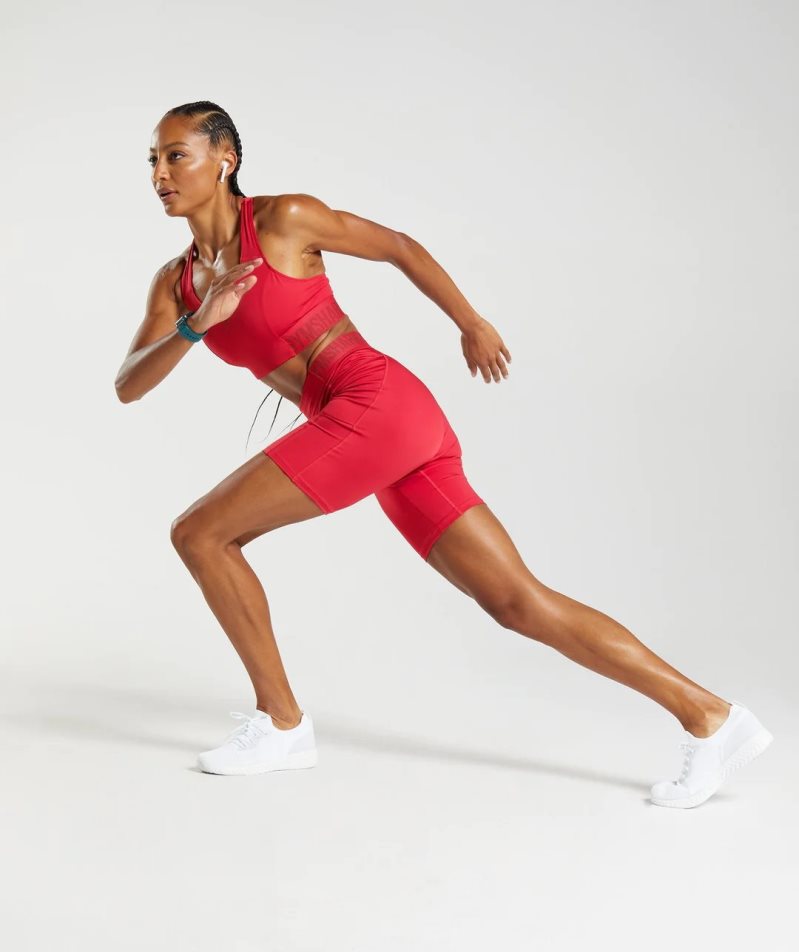 Gymshark Torna Brandmark Cycling Női Rövidnadrág Piros | HU-F-586
