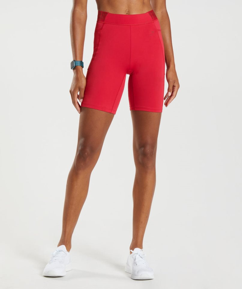 Gymshark Torna Brandmark Cycling Női Rövidnadrág Piros | HU-F-586