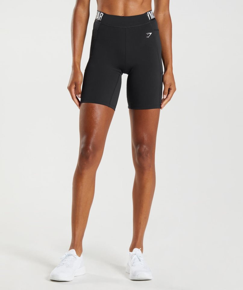 Gymshark Torna Brandmark Cycling Női Rövidnadrág Fekete | HU-I-487