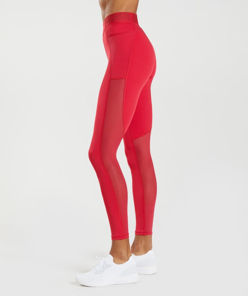 Gymshark Torna Brandmark Női Leggings Piros | HU-V-473