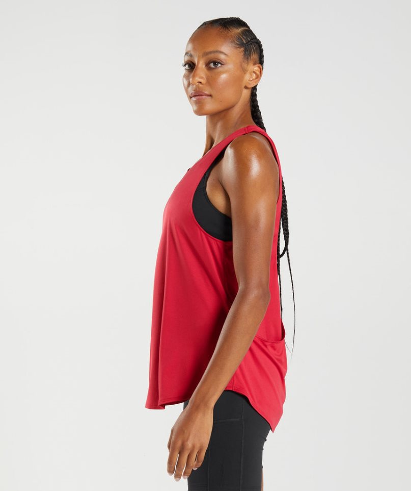 Gymshark Torna Brandmark Női Ujjatlan Póló Piros | HU-D-986