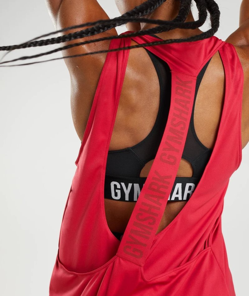 Gymshark Torna Brandmark Női Ujjatlan Póló Piros | HU-D-986