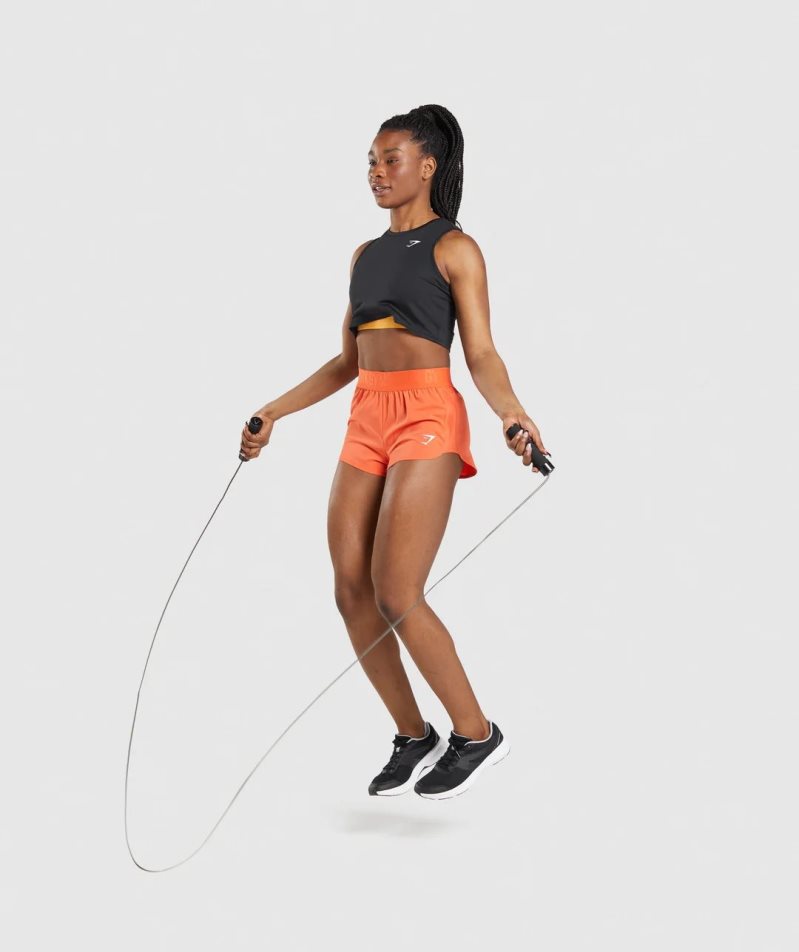 Gymshark Torna Crop Női Ujjatlan Póló Fekete | HU-P-065