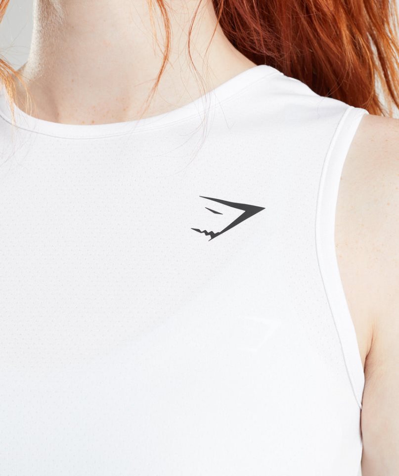 Gymshark Torna Crop Női Ujjatlan Póló Fehér | HU-V-934
