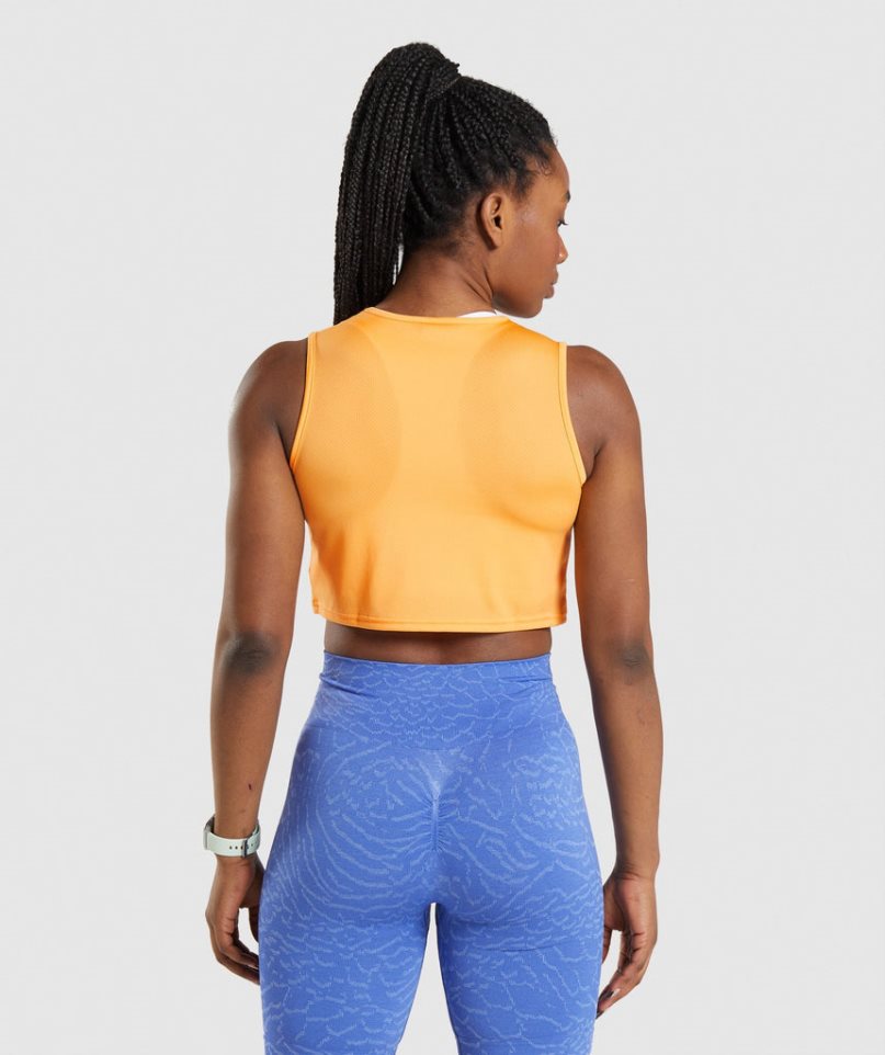 Gymshark Torna Crop Női Ujjatlan Póló Narancssárga | HU-M-085