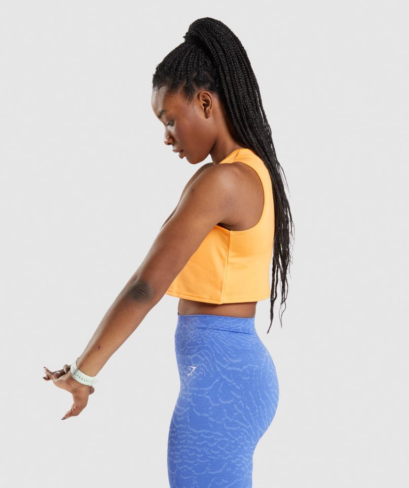 Gymshark Torna Crop Női Ujjatlan Póló Narancssárga | HU-M-085