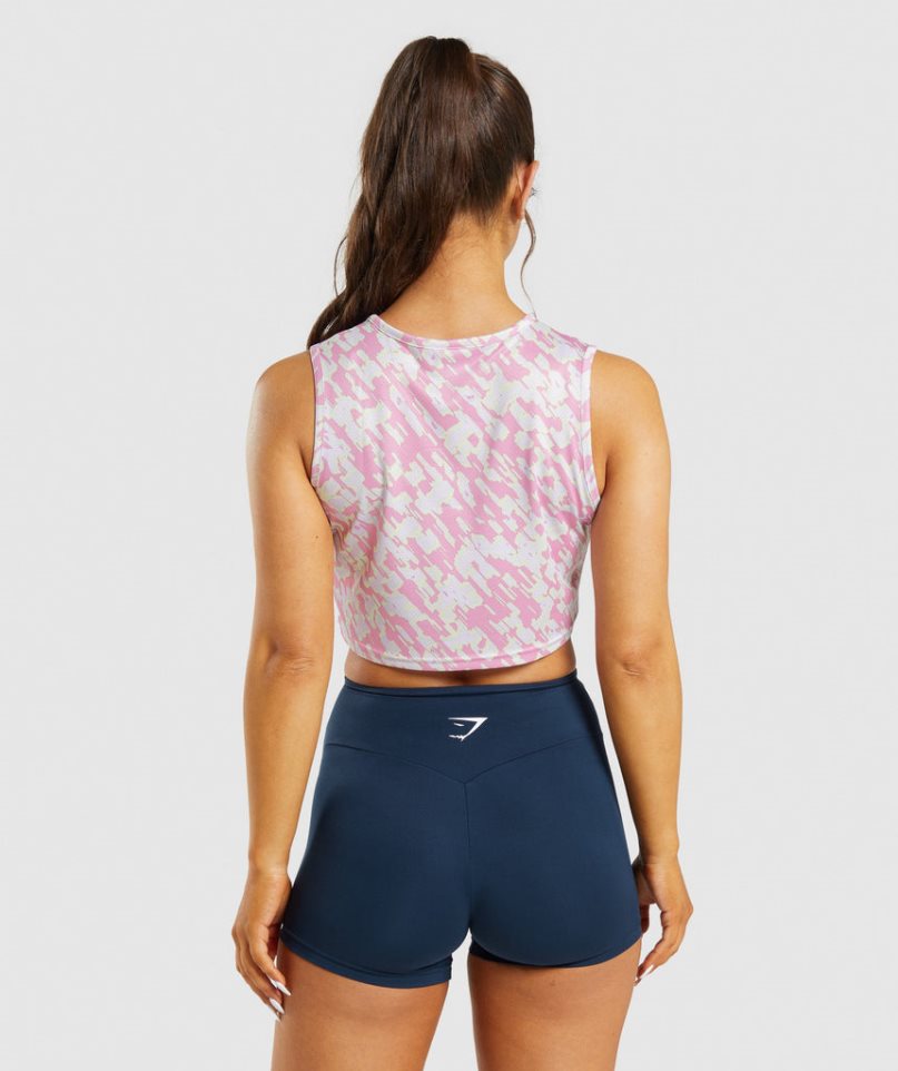 Gymshark Torna Crop Női Ujjatlan Póló Rózsaszín | HU-Z-046