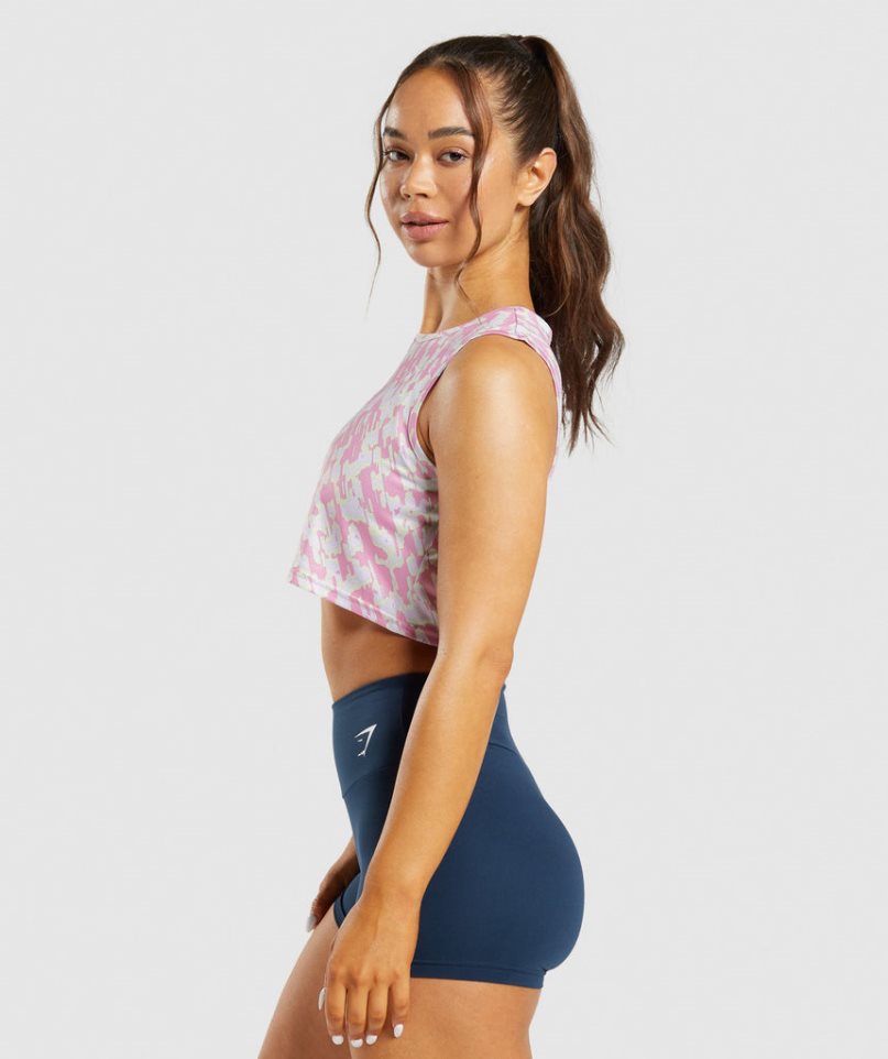 Gymshark Torna Crop Női Ujjatlan Póló Rózsaszín | HU-Z-046