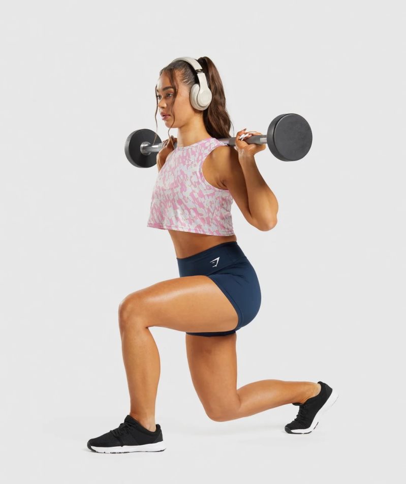 Gymshark Torna Crop Női Ujjatlan Póló Rózsaszín | HU-Z-046
