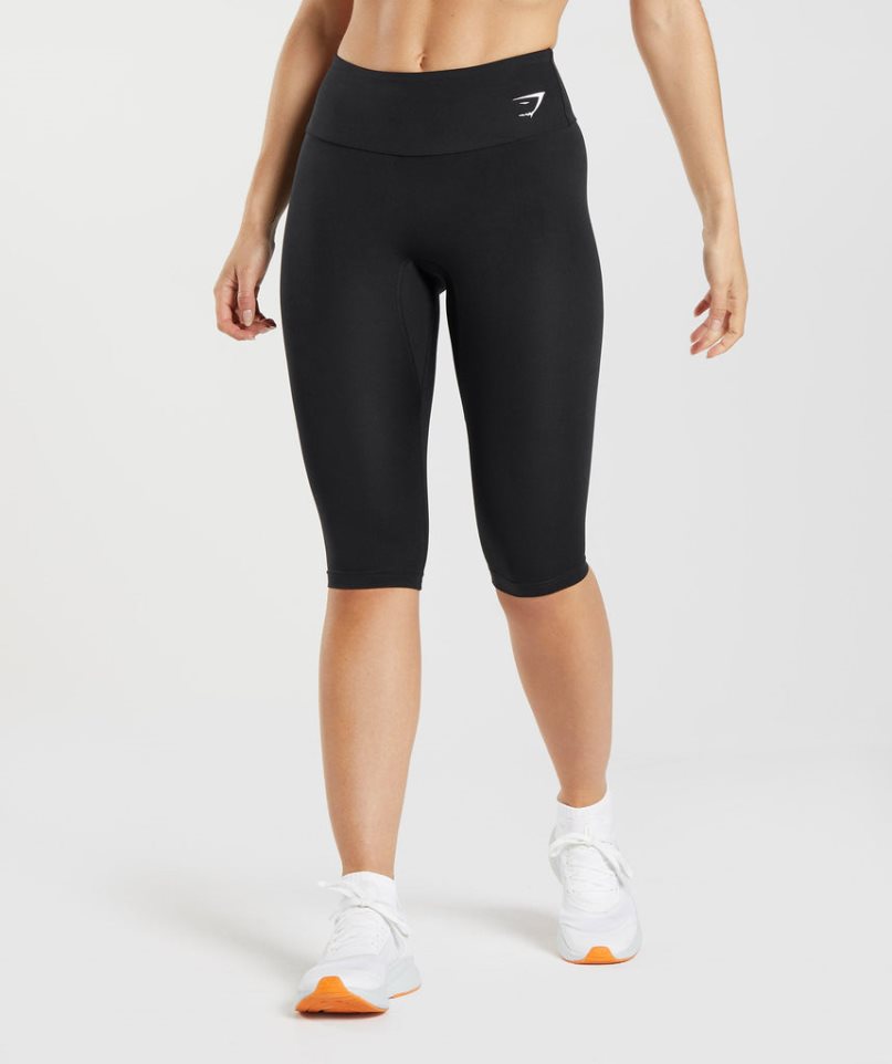 Gymshark Torna Cropped Női Leggings Fekete | HU-T-465