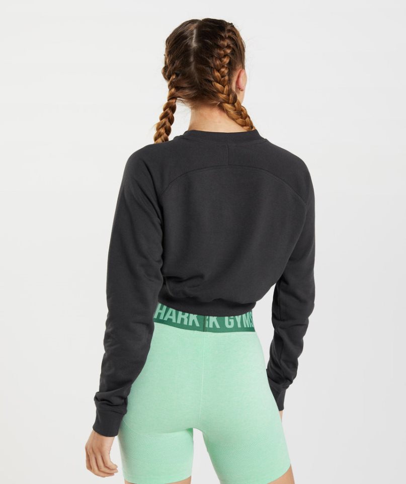 Gymshark Torna Cropped Női Pulóverek Fekete | HU-I-287