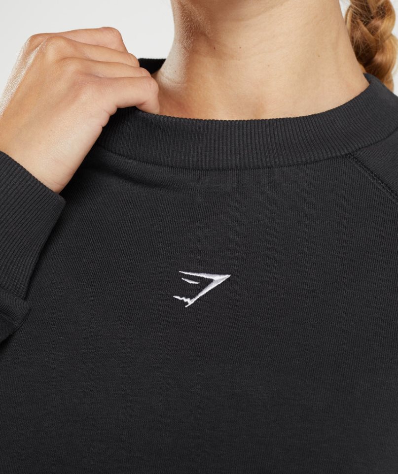 Gymshark Torna Cropped Női Pulóverek Fekete | HU-I-287