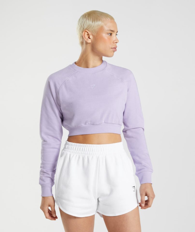 Gymshark Torna Cropped Női Pulóverek Világos Lila | HU-I-785