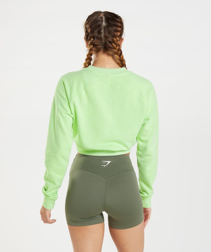 Gymshark Torna Cropped Női Pulóverek Zöld | HU-S-843