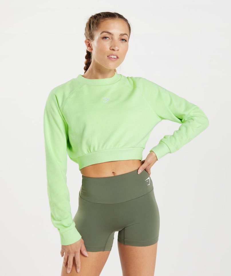Gymshark Torna Cropped Női Pulóverek Zöld | HU-S-843