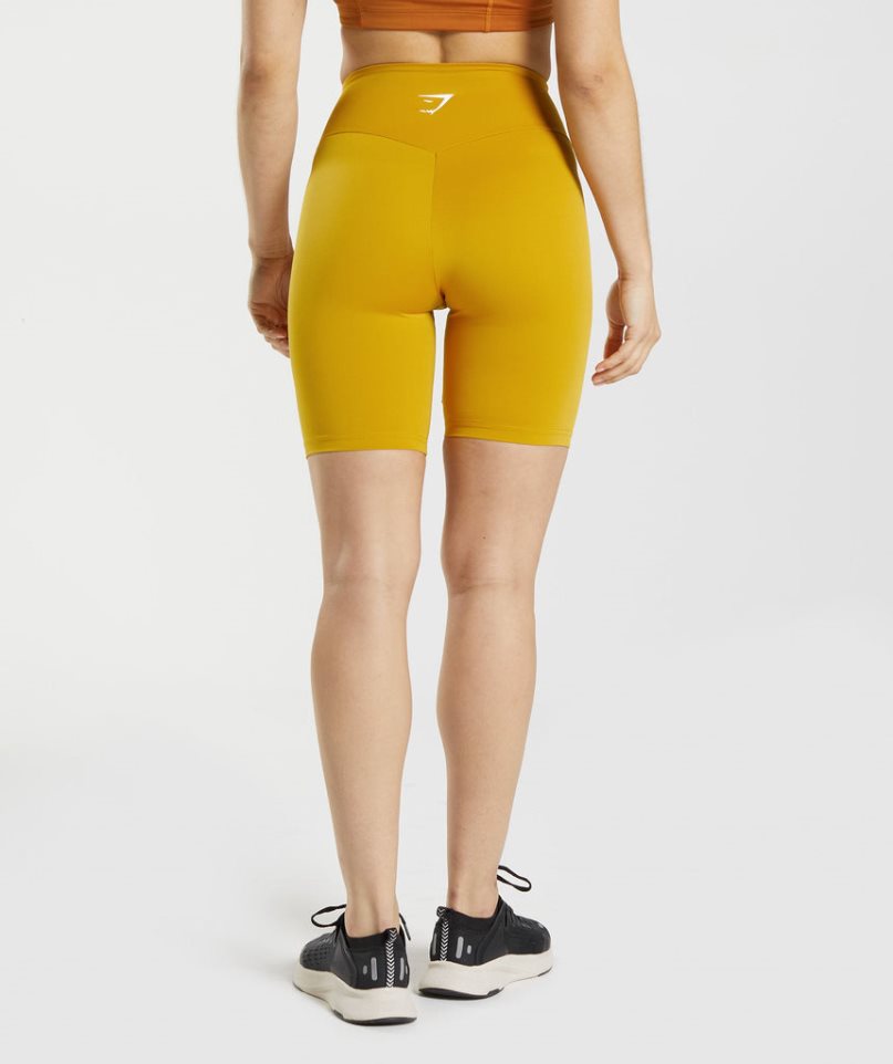 Gymshark Torna Cycling Női Rövidnadrág Sárga | HU-N-309