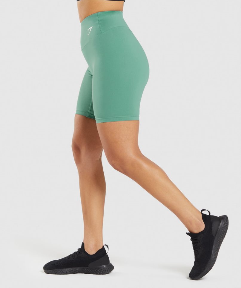 Gymshark Torna Cycling Női Rövidnadrág Zöld | HU-Y-126