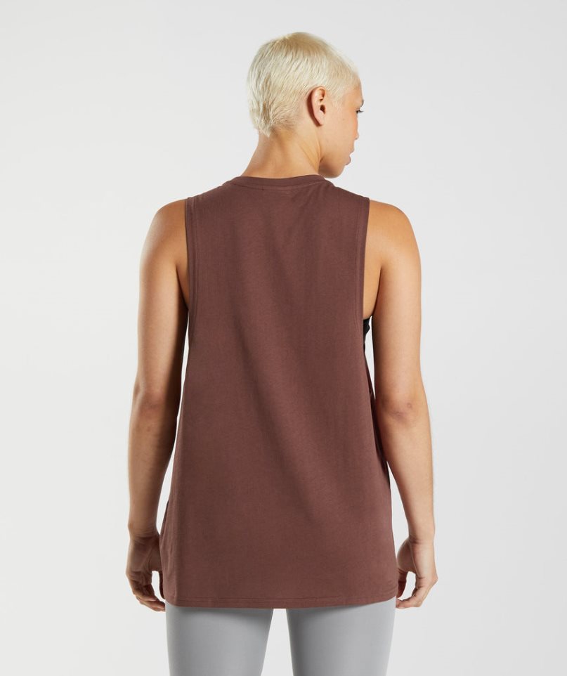 Gymshark Torna Drop Arm Női Ujjatlan Póló Sötétbarna | HU-A-682