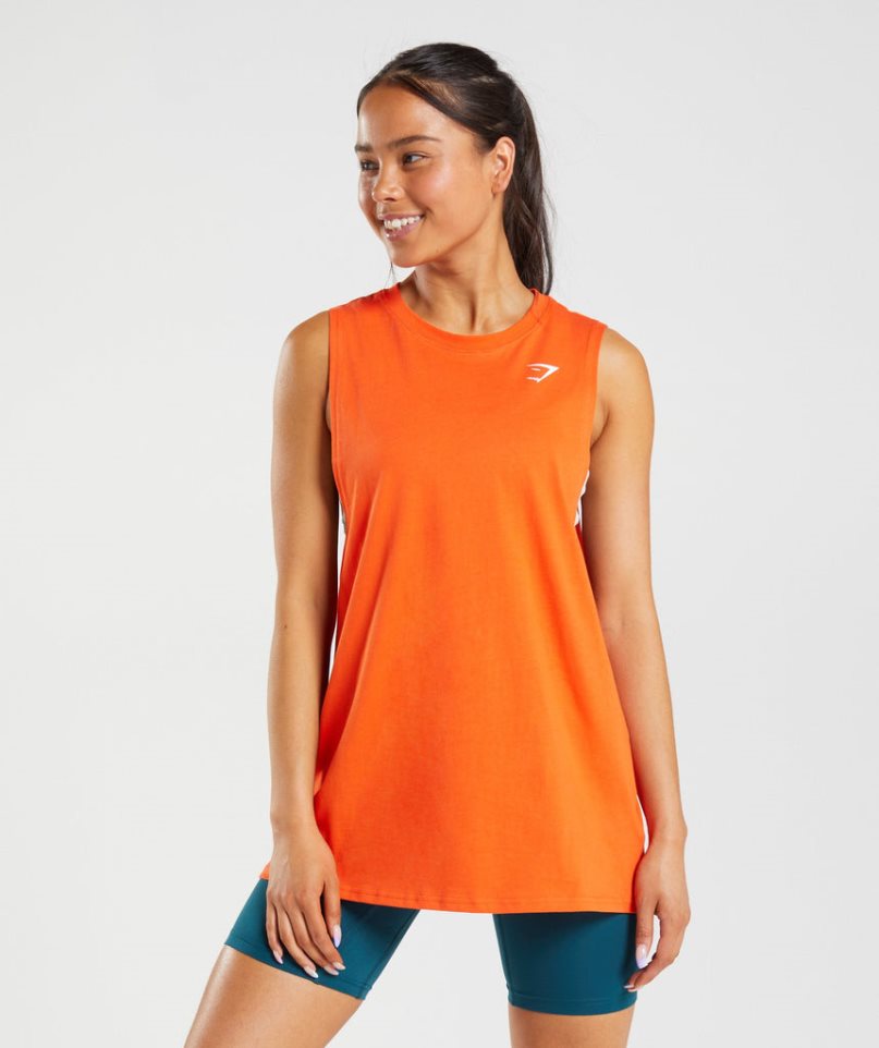 Gymshark Torna Drop Arm Női Ujjatlan Póló Narancssárga | HU-L-194