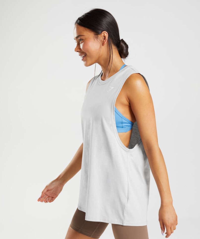 Gymshark Torna Drop Arm Női Ujjatlan Póló Világos Szürke | HU-L-428