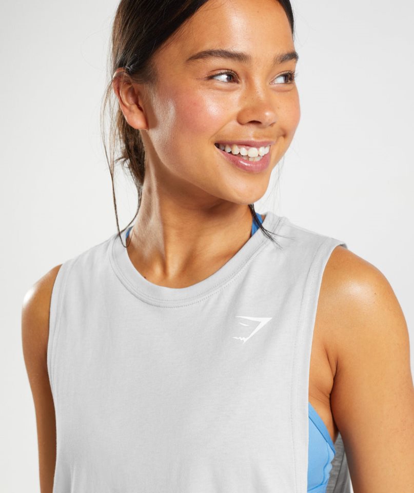 Gymshark Torna Drop Arm Női Ujjatlan Póló Világos Szürke | HU-L-428