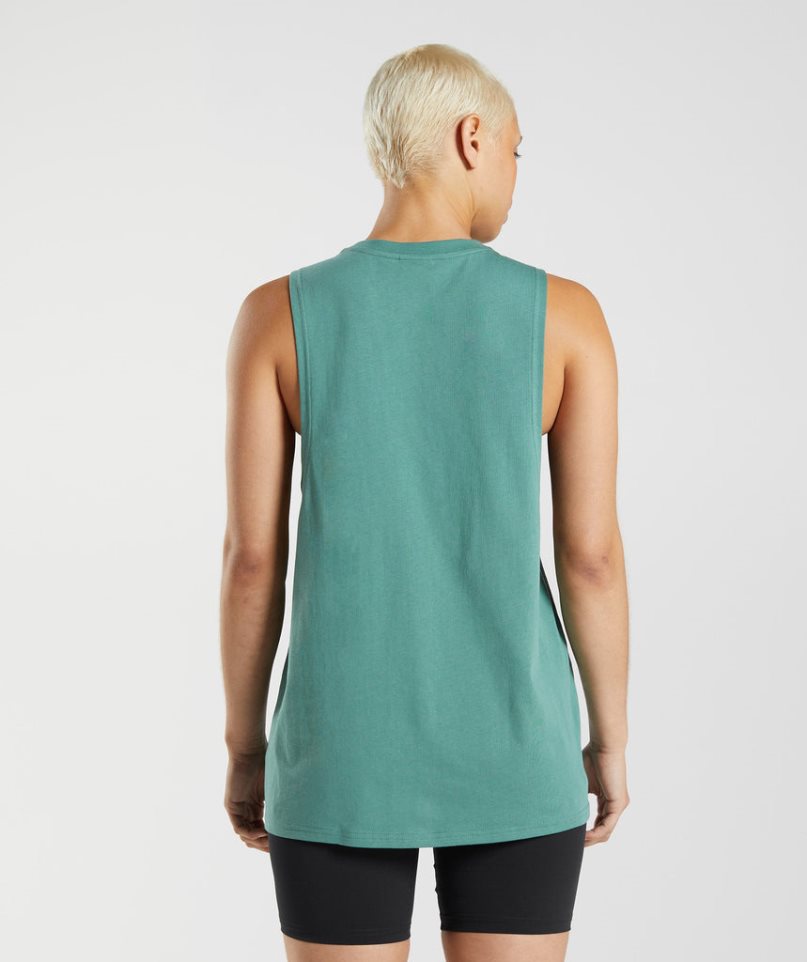 Gymshark Torna Drop Arm Női Ujjatlan Póló Zöld | HU-R-324
