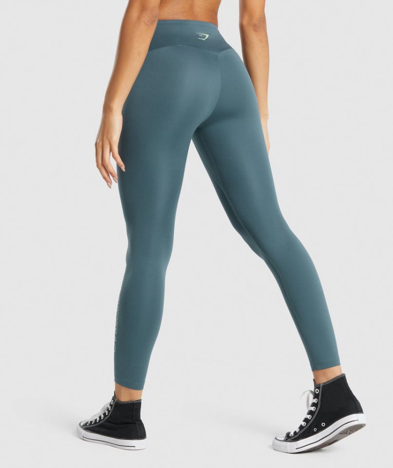 Gymshark Torna Grafika Női Leggings Sötétkék | HU-T-894