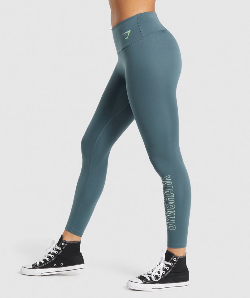 Gymshark Torna Grafika Női Leggings Sötétkék | HU-T-894
