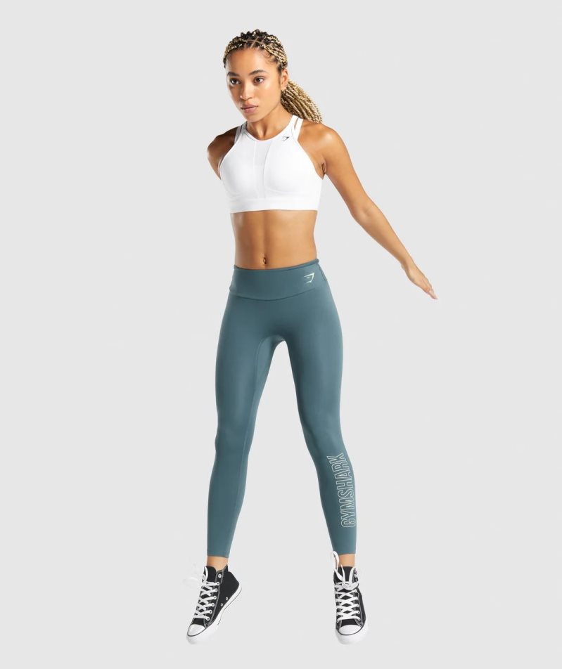 Gymshark Torna Grafika Női Leggings Sötétkék | HU-T-894