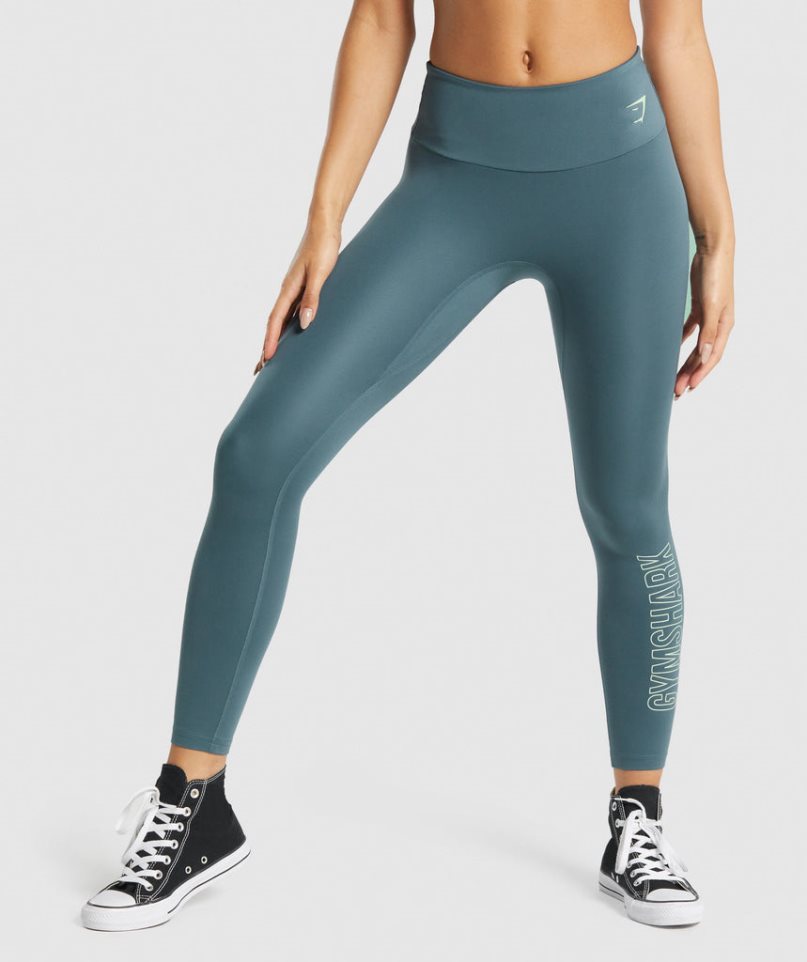Gymshark Torna Grafika Női Leggings Sötétkék | HU-T-894