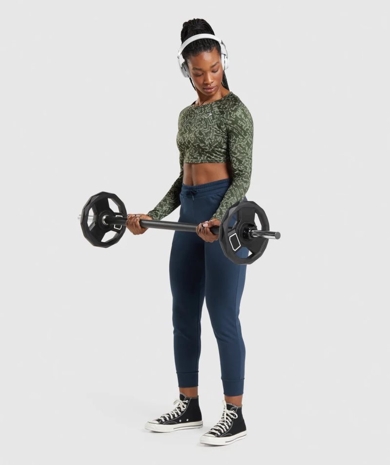 Gymshark Torna Long Sleeve Női Vágott Felsők Zöld | HU-S-641