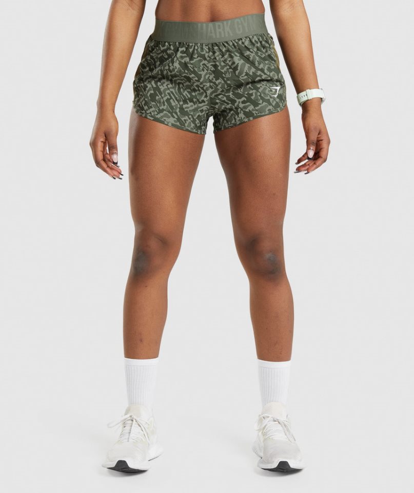 Gymshark Torna Loose Fit Női Rövidnadrág Zöld | HU-F-867
