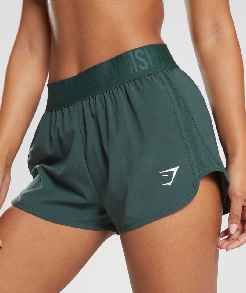 Gymshark Torna Loose Fit Női Rövidnadrág Zöld | HU-M-231