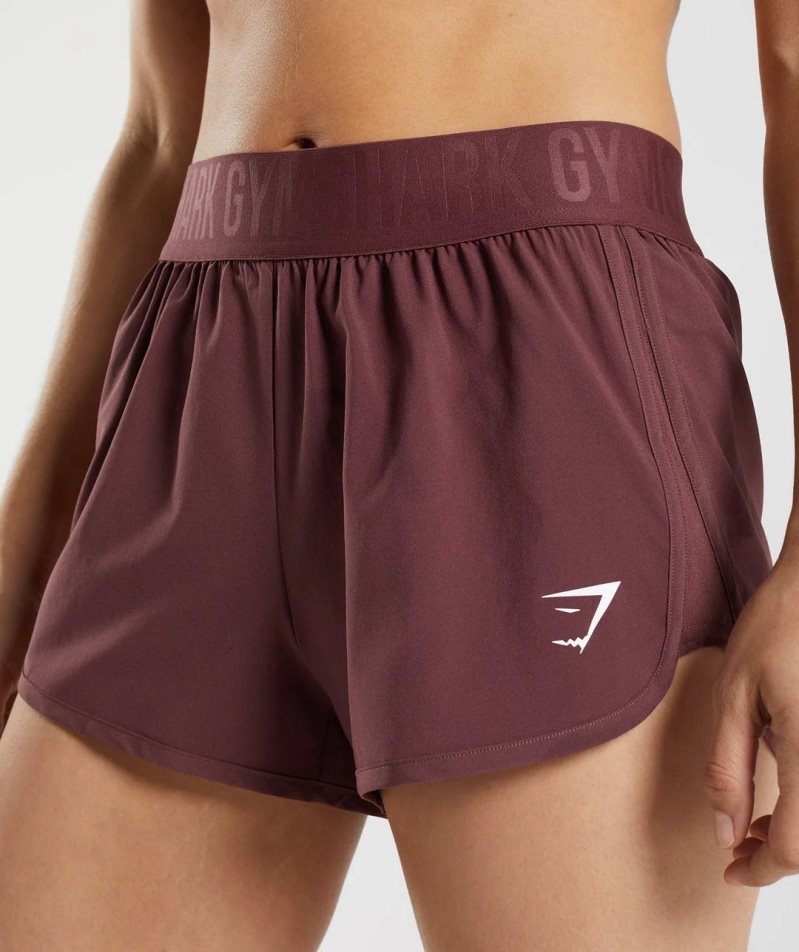 Gymshark Torna Loose Fit Női Rövidnadrág Sötétbarna | HU-T-935