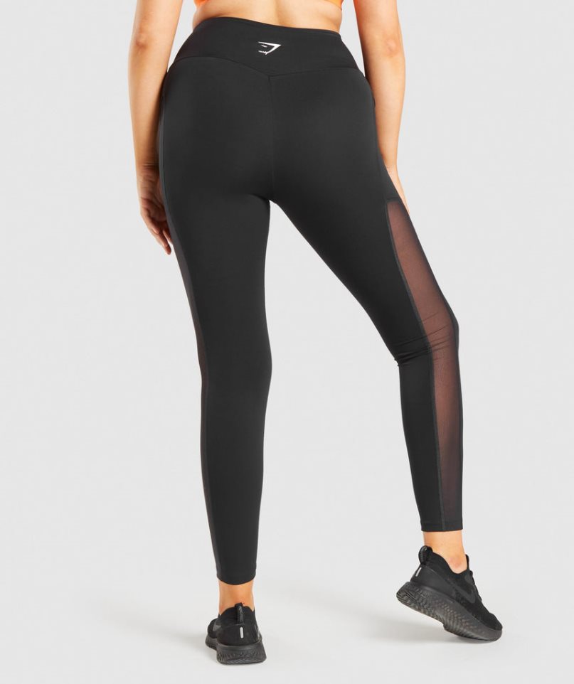 Gymshark Torna Mesh Pocket Női Leggings Fekete | HU-X-179